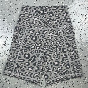 Offline by Aerie Gray Leopard Goals Bike Shorts Hi-Rise